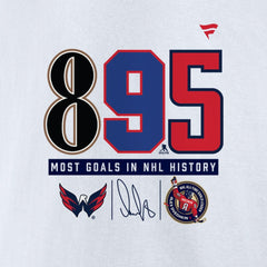Alexander Ovechkin Washington Capitals NHL All-Time Leading Goal Scorer 895 T-Shirt - White T-shirts