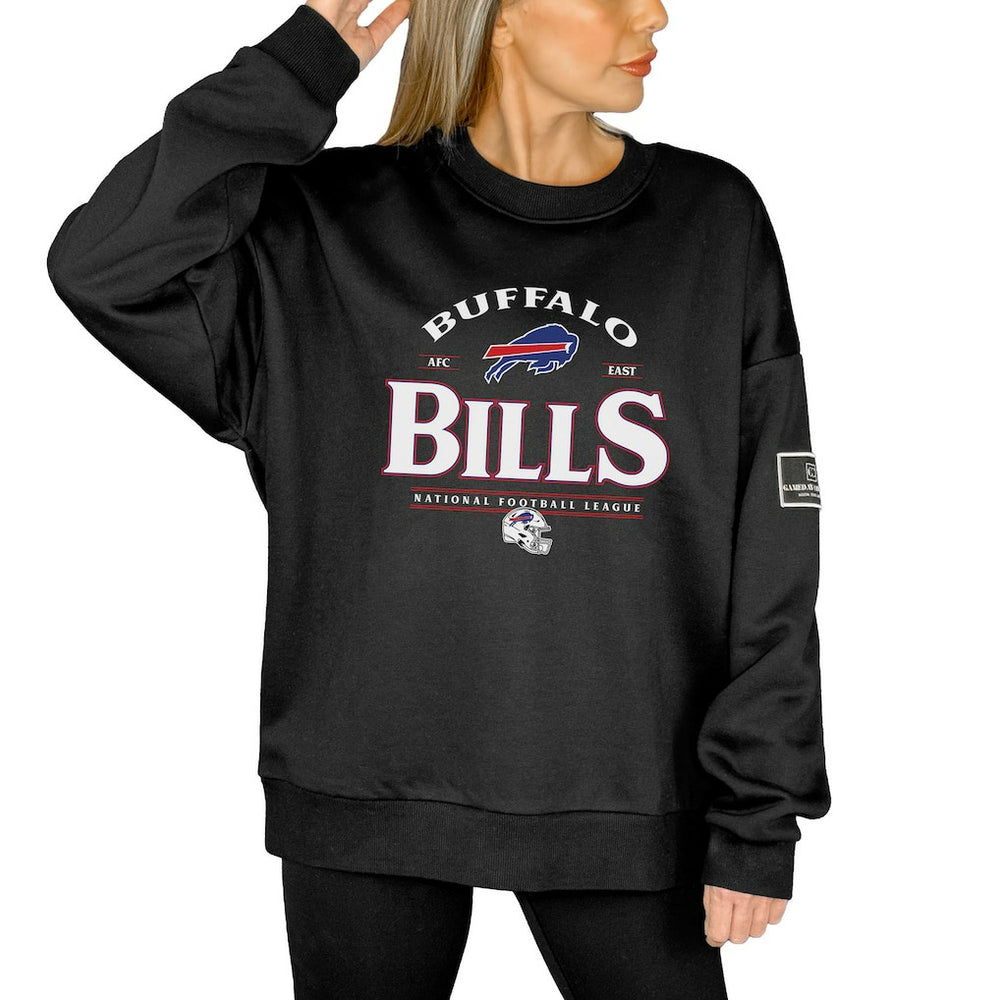 Buffalo Bills Gameday Couture Women's Oversized Players Only Black Label Pullover Sweatshirt - Black sale