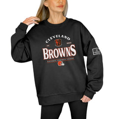 Cleveland Browns Gameday Couture Women's Oversized Players Only Black Label Pullover Sweatshirt - Black online