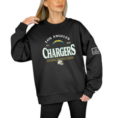 Los Angeles Chargers Gameday Couture Women's Oversized Players Only Black Label Pullover Sweatshirt - Black online