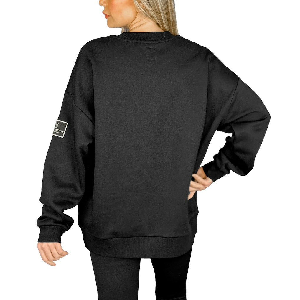 Los Angeles Chargers Gameday Couture Women's Oversized Players Only Black Label Pullover Sweatshirt - Black online