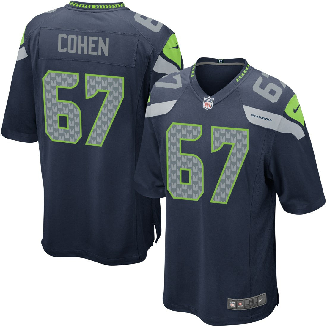Youth Seattle Seahawks Landon Cohen Team Color Game Jersey discount