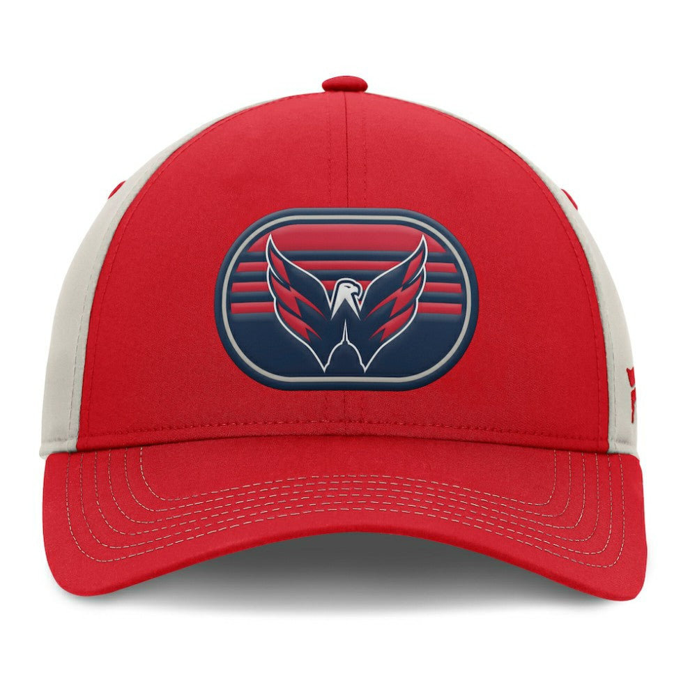 Washington Capitals Fanatics 2025 Stanley Cup Playoffs Locker Room Trucker Adjustable Hat - Red/Gray Hats