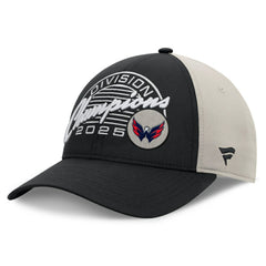 Washington Capitals Fanatics 2025 Metropolitan Division Champions Locker Room Adjustable Hat - Black/Gray Hats