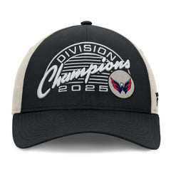 Washington Capitals Fanatics 2025 Metropolitan Division Champions Locker Room Adjustable Hat - Black/Gray Hats