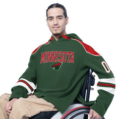 Minnesota Wild G-III Sports by Carl Banks Adaptive Wear Lord Stanley Hooded Long Sleeve Sweatshirt - Green Sweatshirts