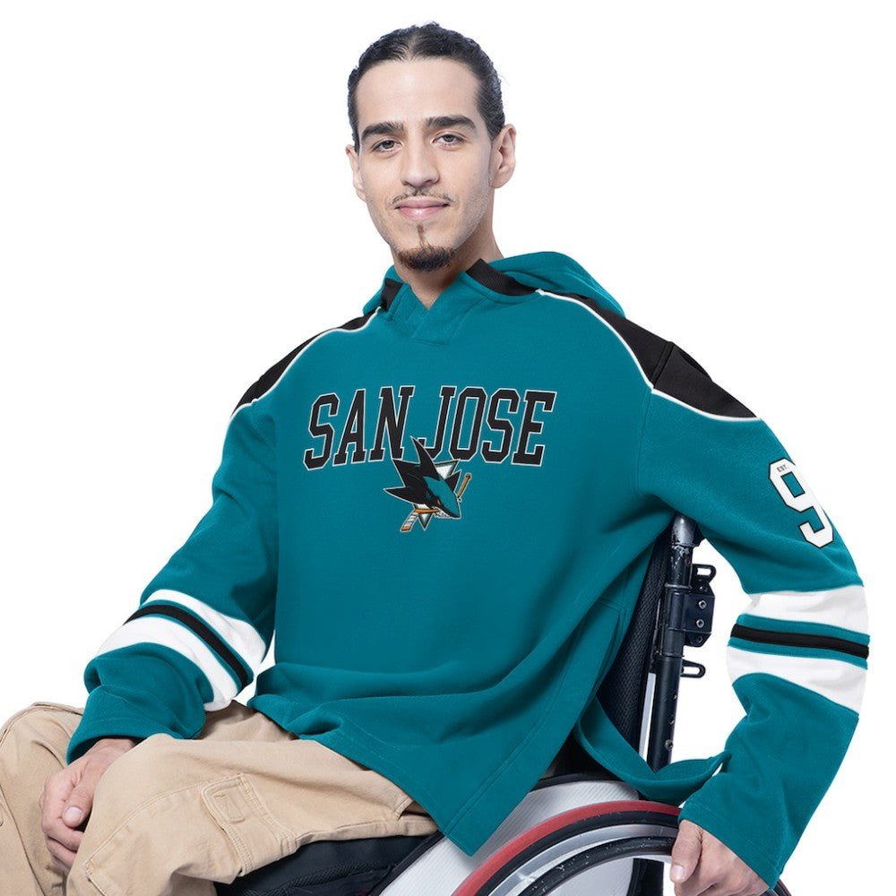 San Jose Sharks G-III Sports by Carl Banks Adaptive Wear Lord Stanley Hooded Long Sleeve Sweatshirt - Teal Sweatshirts