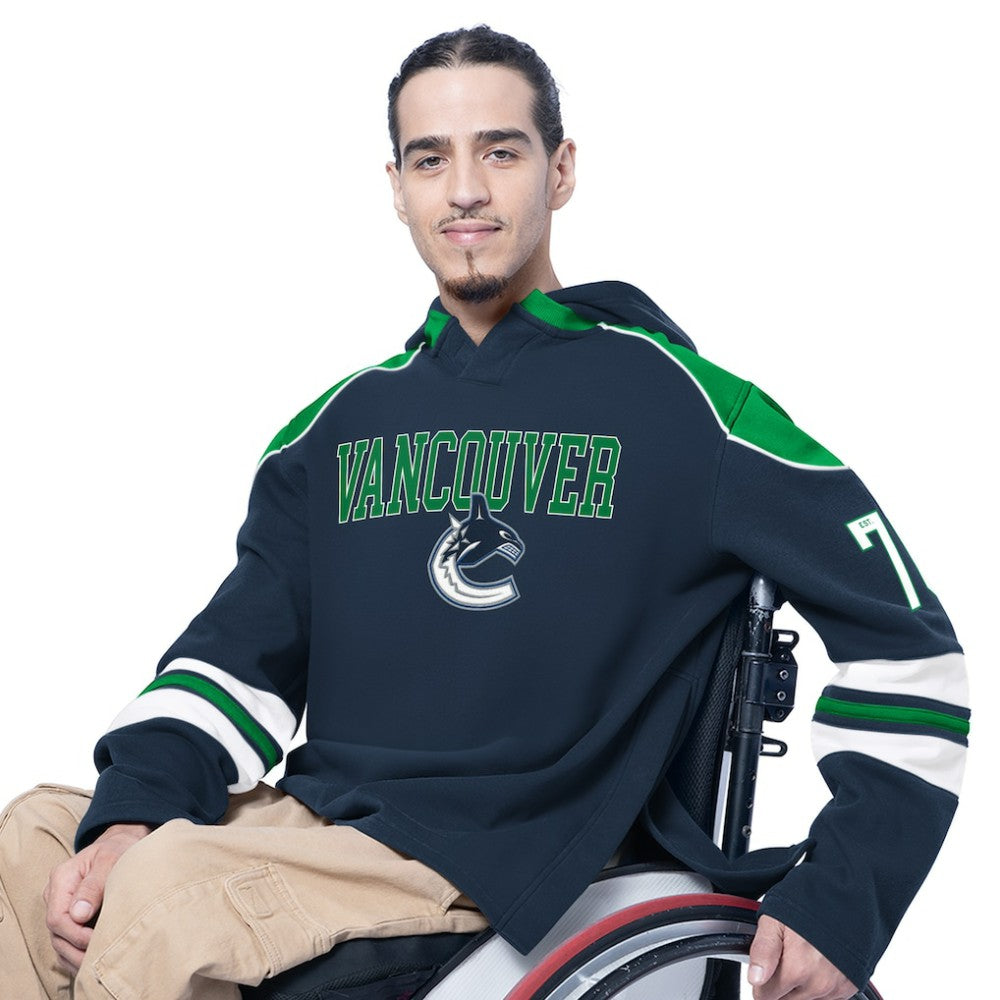Vancouver Canucks G-III Sports by Carl Banks Adaptive Wear Lord Stanley Hooded Long Sleeve Sweatshirt - Blue Sweatshirts