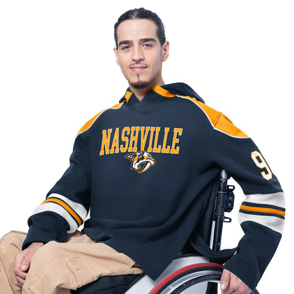 Nashville Predators G-III Sports by Carl Banks Adaptive Wear Lord Stanley Hooded Long Sleeve Sweatshirt - Navy Sweatshirts