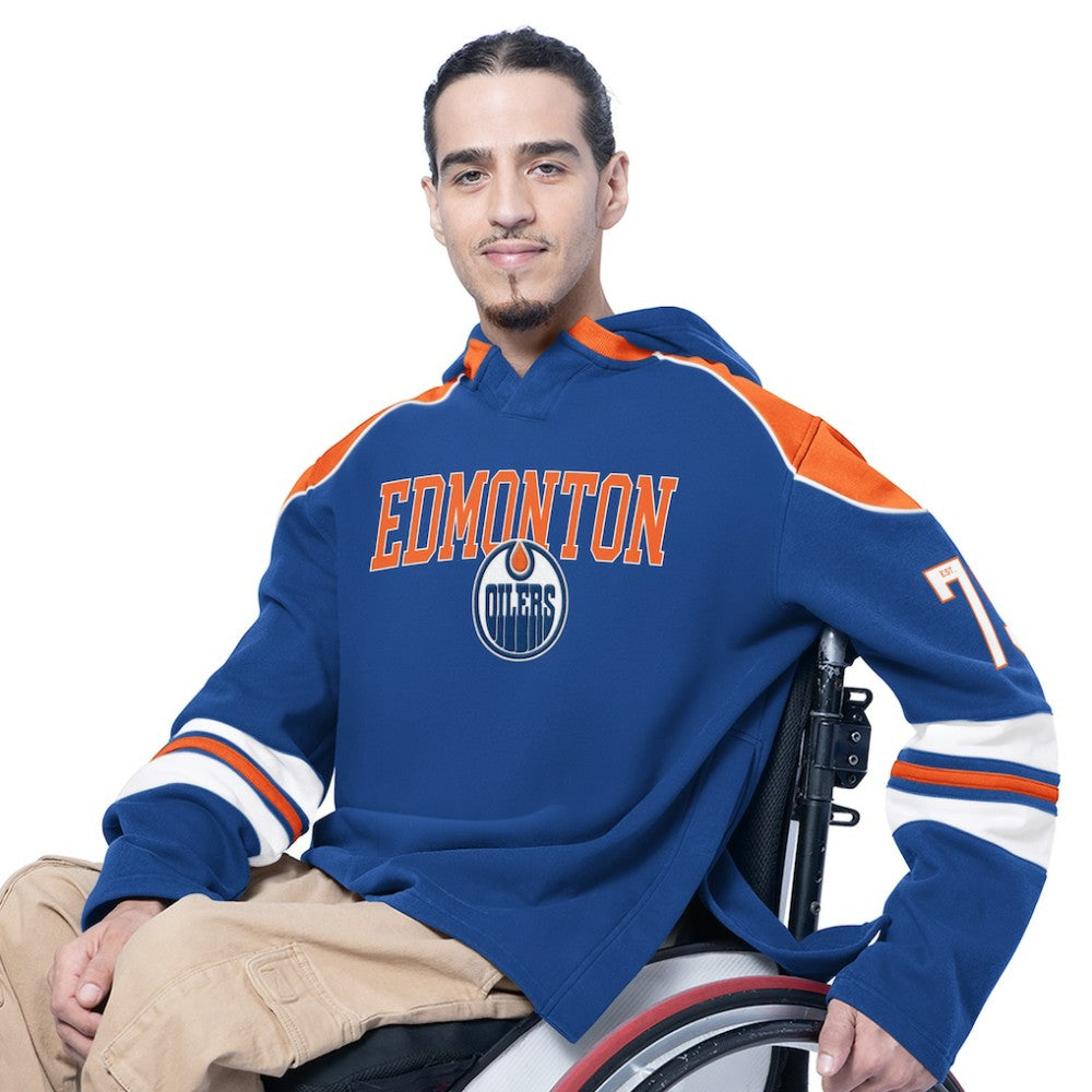 Edmonton Oilers G-III Sports by Carl Banks Adaptive Wear Lord Stanley Hooded Long Sleeve Sweatshirt - Royal Sweatshirts