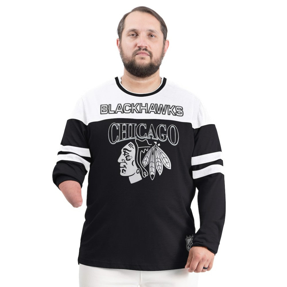 Chicago Blackhawks G-III Sports by Carl Banks Adaptive Wear Outlast Durene Long-Sleeve T-Shirt - Black T-shirts