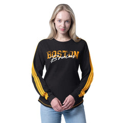 Boston Bruins G-III 4Her by Carl Banks Women's Advantage Thermal Long-Sleeve Tri-Blend T-Shirt - Black T-shirts