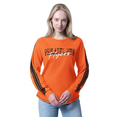 Philadelphia Flyers G-III 4Her by Carl Banks Women's Advantage Thermal Long-Sleeve Tri-Blend T-Shirt - Orange T-shirts
