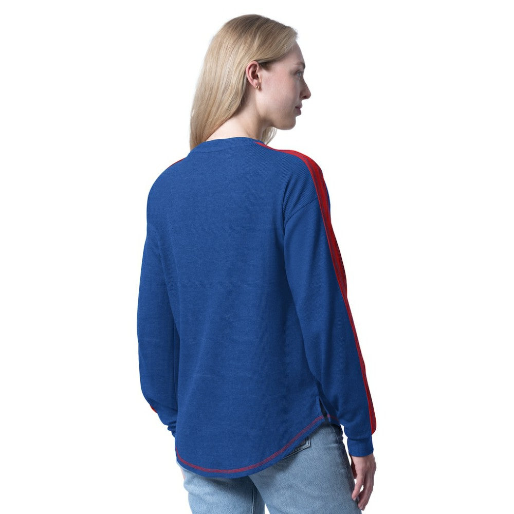 New York Rangers G-III 4Her by Carl Banks Women's Advantage Thermal Long-Sleeve Tri-Blend T-Shirt - Blue T-shirts