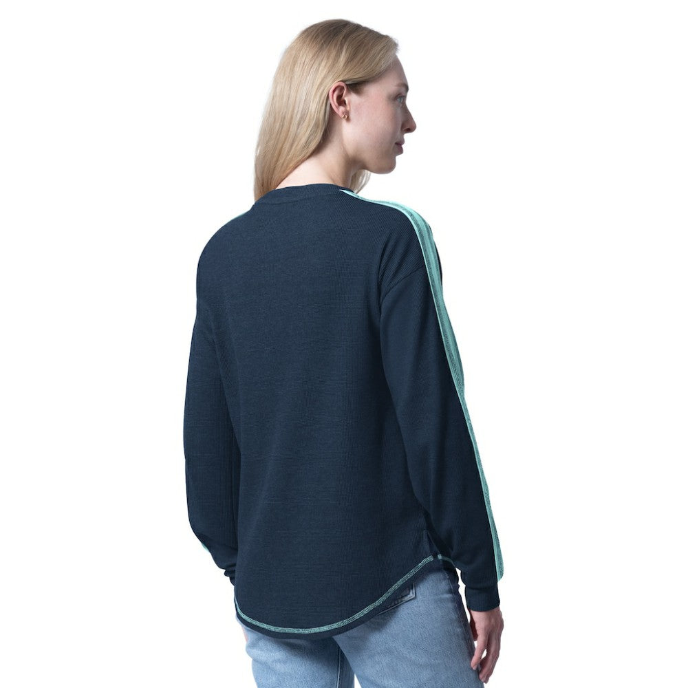 Seattle Kraken G-III 4Her by Carl Banks Women's Advantage Thermal Long-Sleeve Tri-Blend T-Shirt - Deep Sea Blue T-shirts