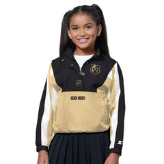 Vegas Golden Knights Starter Girls Key Player Half Zip Jacket - Black/Gold Jackets