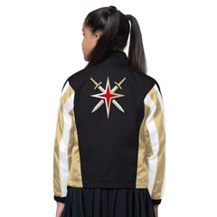 Vegas Golden Knights Starter Girls Key Player Half Zip Jacket - Black/Gold Jackets