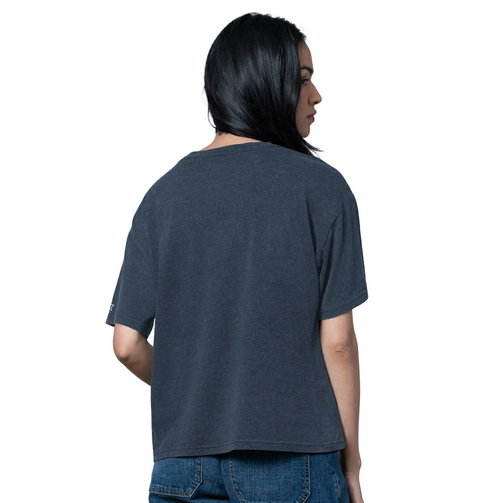 Seattle Kraken Starter Women's Oversized Hall of Fame T-Shirt - Heather Deep Sea Blue T-shirts