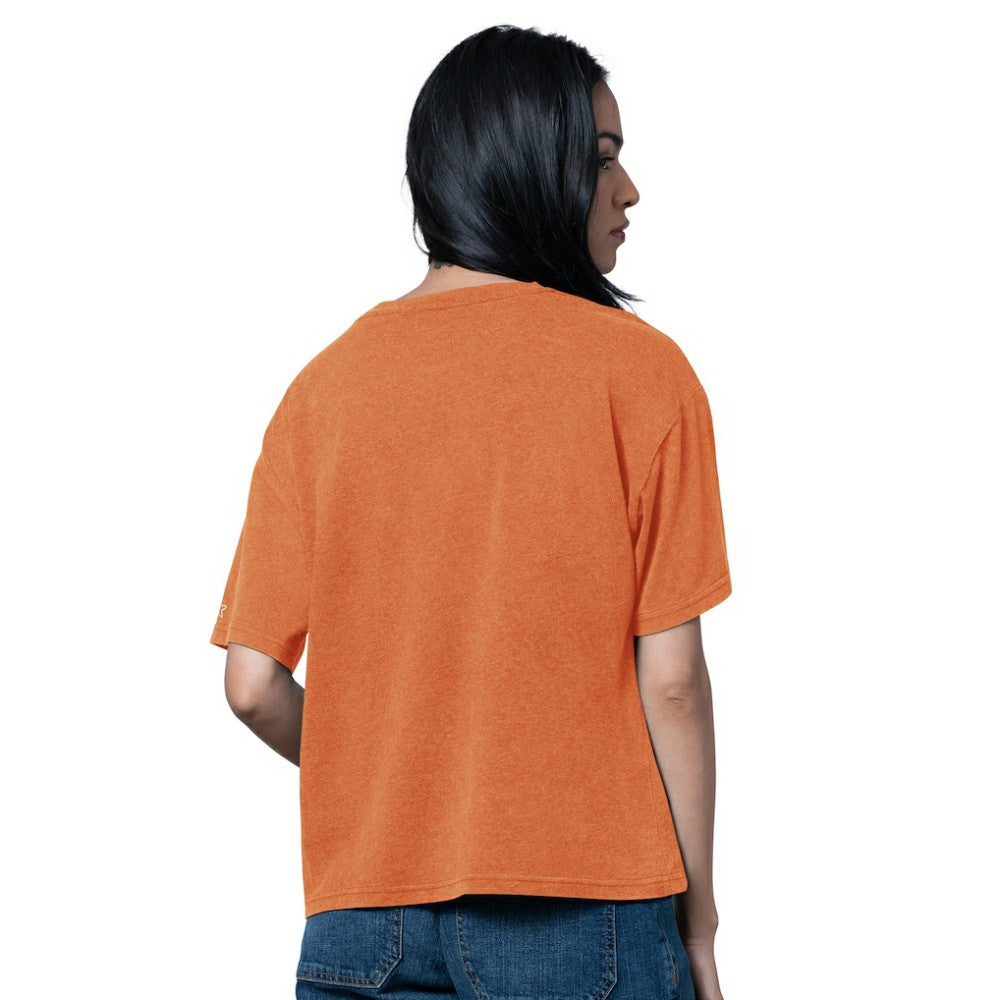 Philadelphia Flyers Starter Women's Oversized Hall of Fame T-Shirt - Heather Orange T-shirts