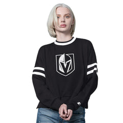 Vegas Golden Knights Starter Women's Rally Fleece Cropped Sweatshirt - Black Sweatshirts