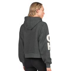 Chicago Blackhawks Starter Women's Star Player Cropped Fleece Hoodie - Heather Charcoal Hoodies