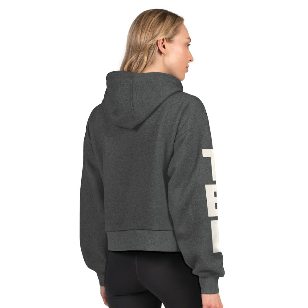 Tampa Bay Lightning Starter Women's Star Player Cropped Fleece Hoodie - Heather Charcoal Hoodies