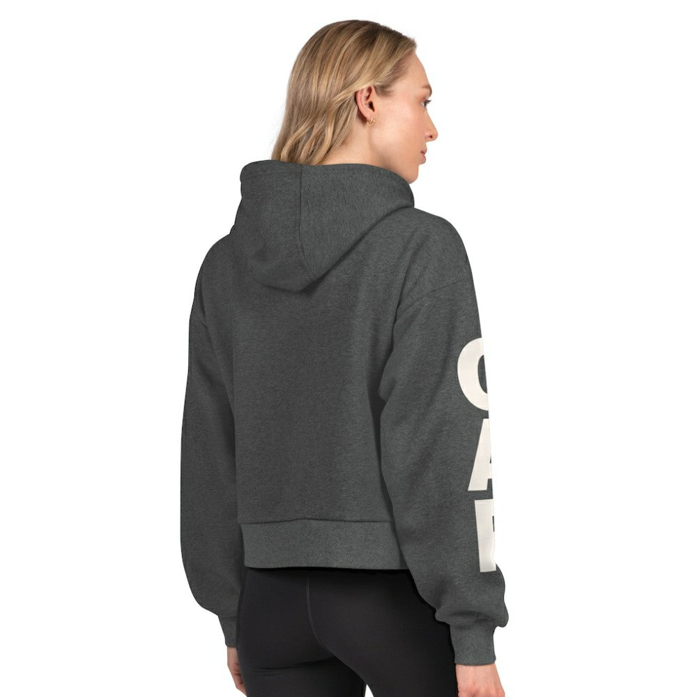 Carolina Hurricanes Starter Women's Star Player Cropped Fleece Hoodie - Heather Charcoal Hoodies