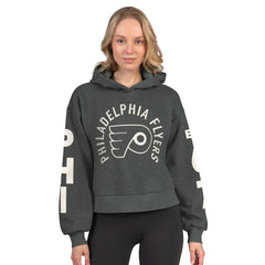 Philadelphia Flyers Starter Women's Star Player Cropped Fleece Hoodie - Heather Charcoal Hoodies
