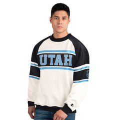Utah Mammoth Starter Male Adult Defense Fleece Crewneck Sweatshirt - White Sweatshirts