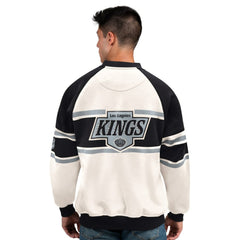 Los Angeles Kings Starter Male Adult Defense Fleece Crewneck Sweatshirt - White Sweatshirts
