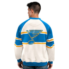 St. Louis Blues Starter Male Adult Defense Fleece Crewneck Sweatshirt - White Sweatshirts