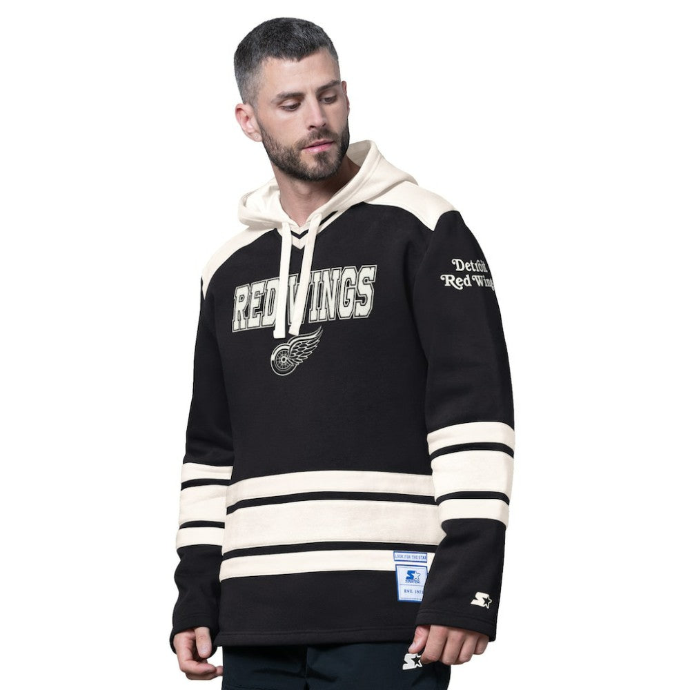 Detroit Red Wings Starter Slapshot Fashion Hoodie - Black Hoodies