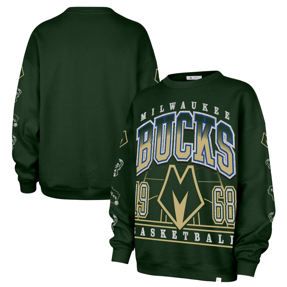 Milwaukee Bucks '47 Women's 2025/26 City Edition Go Big Oversized Sweatshirt - Hunter Green for sale