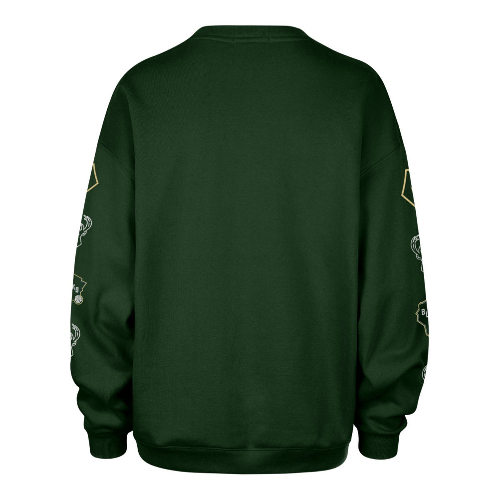 Milwaukee Bucks '47 Women's 2025/26 City Edition Go Big Oversized Sweatshirt - Hunter Green for sale