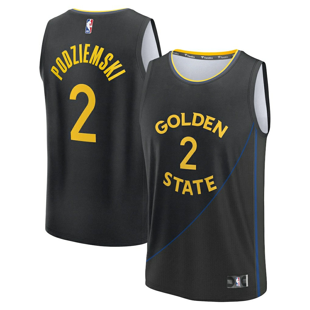 Brandin Podziemski Golden State Warriors Fast Break Replica Player Jersey sale - Statement Editi- Black for sale