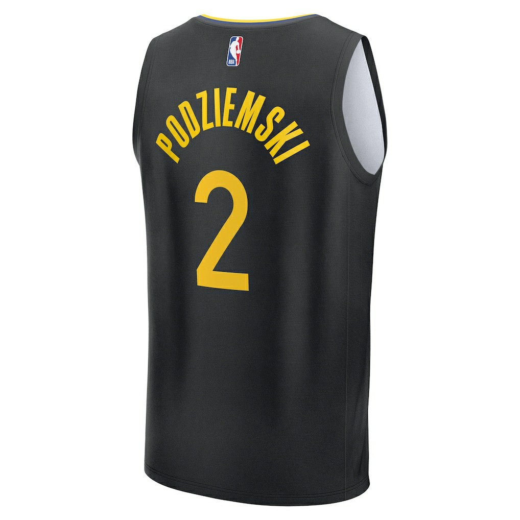 Brandin Podziemski Golden State Warriors Fast Break Replica Player Jersey sale - Statement Editi- Black for sale