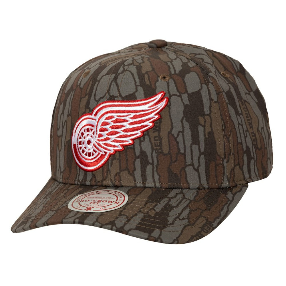 Detroit Red Wings Mitchell & Ness Hidden Camo Pro Crown Adjustable Hat - Camo Hats