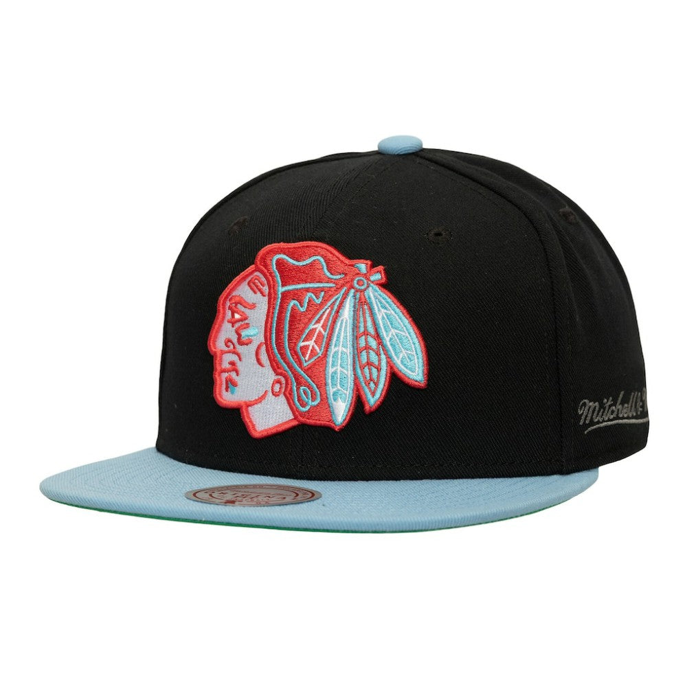 Chicago Blackhawks Mitchell & Ness Core Team Special Snapback Hat - Black Hats