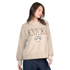New York Knicks G-III 4Her by Carl Banks Women's Oversized Vet II Sweatshirt - Natural online