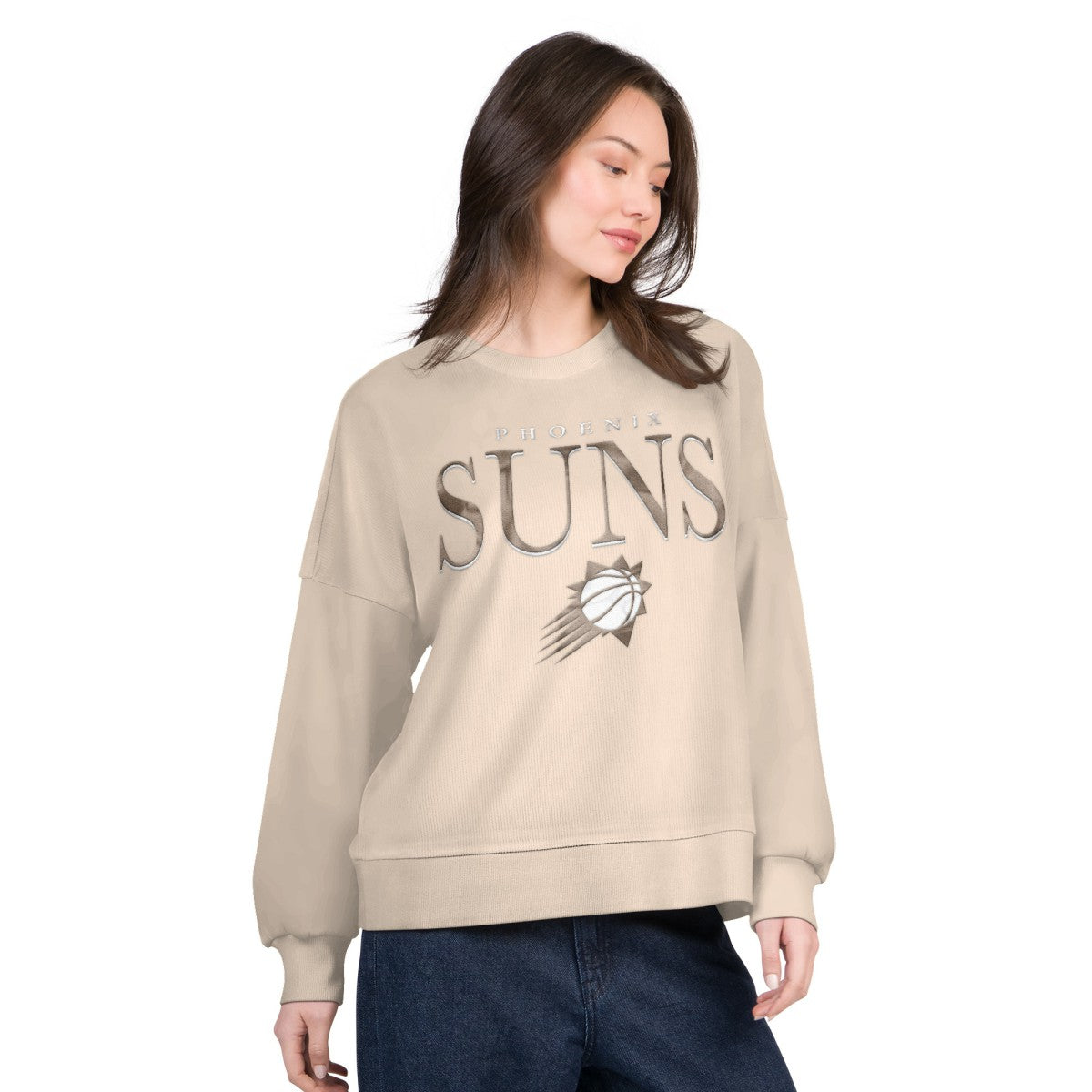 Phoenix Suns G-III 4Her by Carl Banks Women's Oversized Vet II Sweatshirt - Natural sale