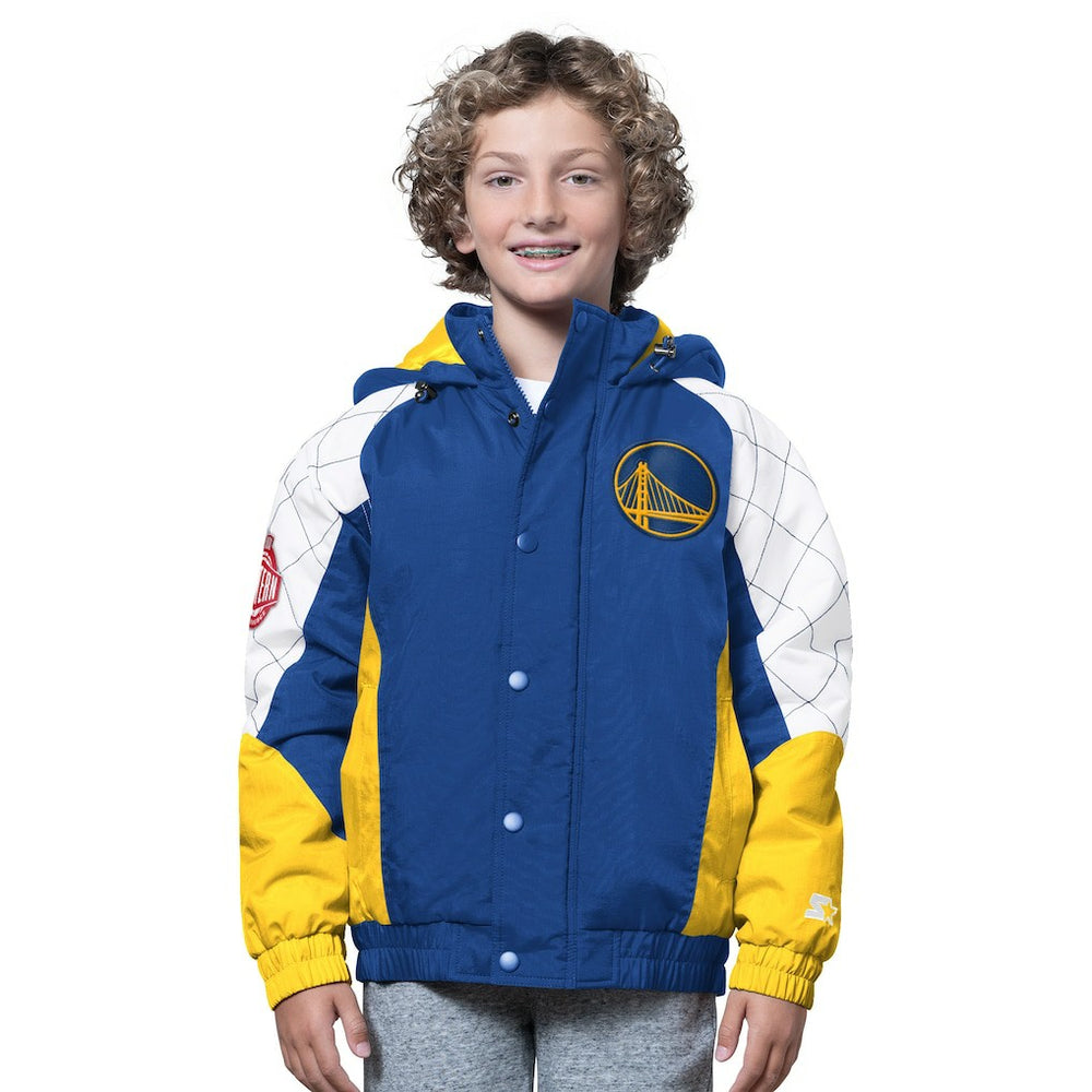 Golden State Warriors Starter Youth All Time Pro Jr. Full-Zip Hoodie Jacket sale - Royal/Gold discount