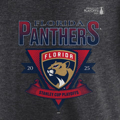 Florida Panthers Fanatics 2025 Stanley Cup Playoffs Crossbar Tri-Blend T-Shirt - Heather Charcoal T-shirts