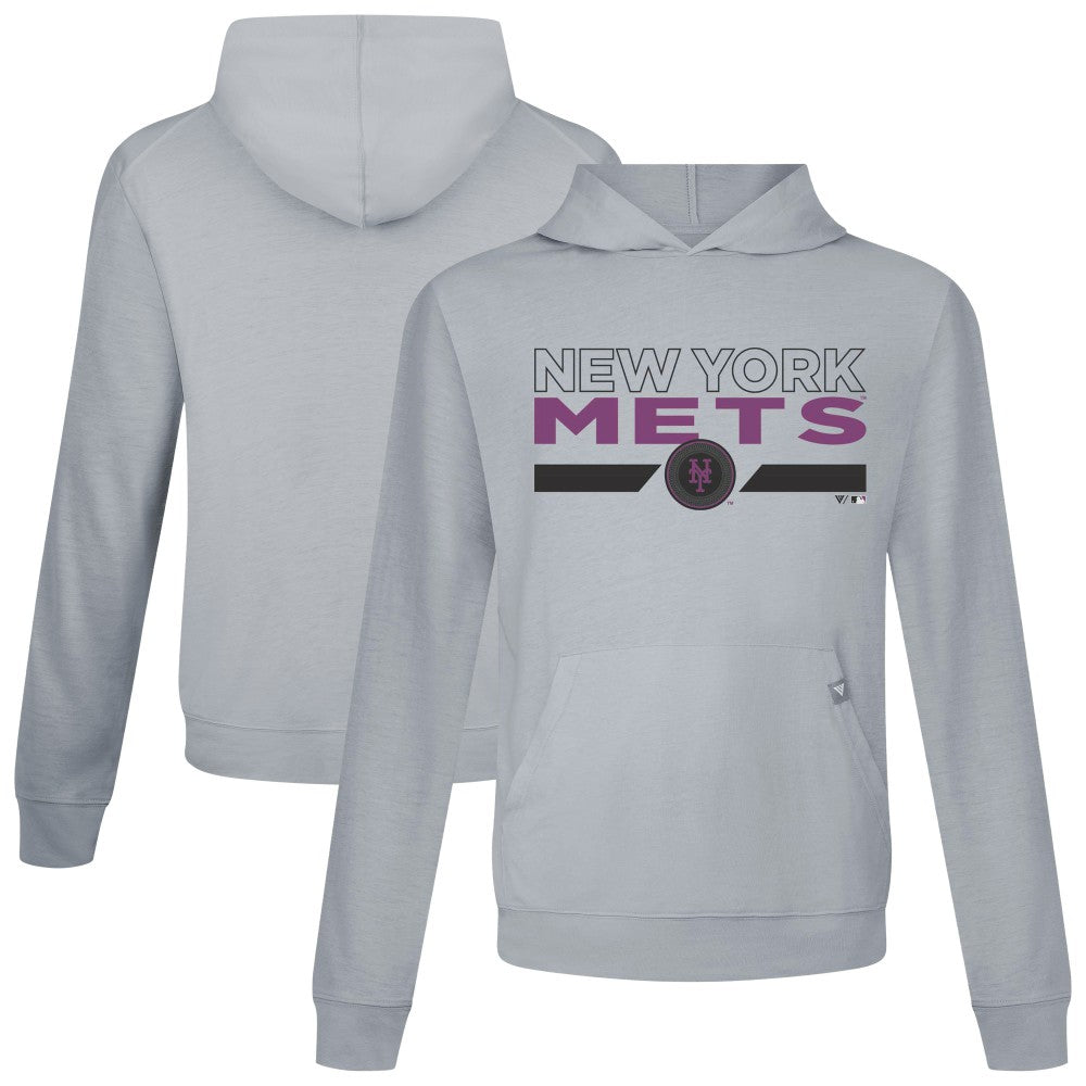 New York Mets Levelwear City Connect Relay No Hitter Pullover Hoodie Gray