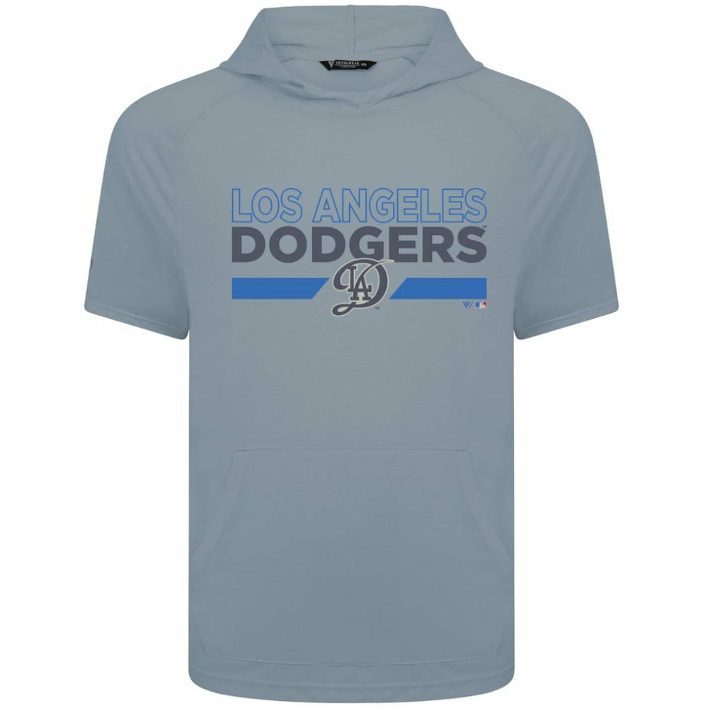 Los Angeles Dodgers Levelwear City Connect Phase No Hitter Short Sleeve Pullover Hoodie Gray