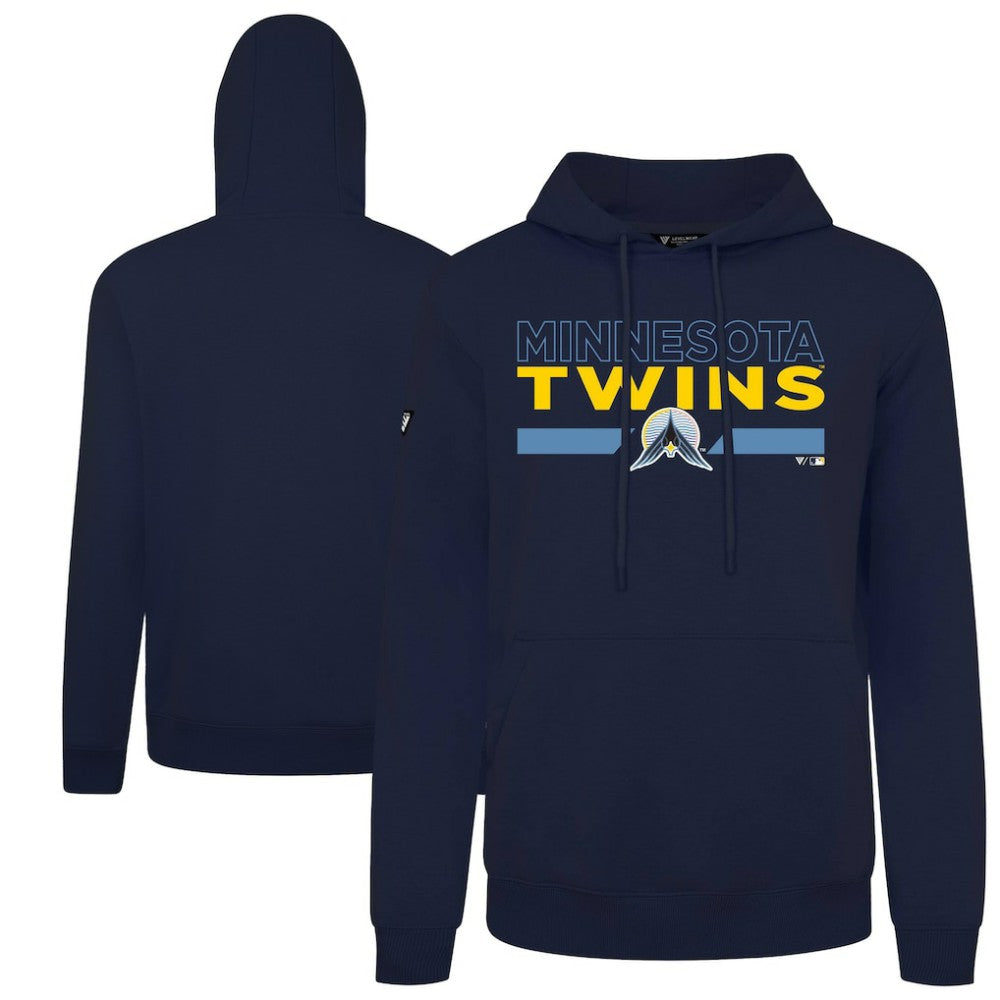 Minnesota Twins Levelwear City Connect Podium No Hitter Pullover Hoodie Navy