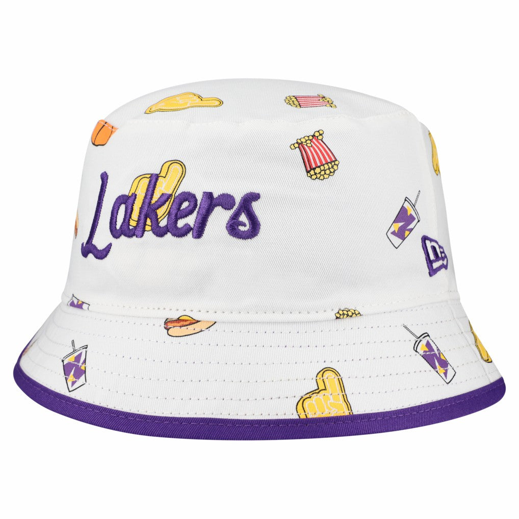 Los Angeles Lakers Team Cheer Reversible Bucket Hat - White discount
