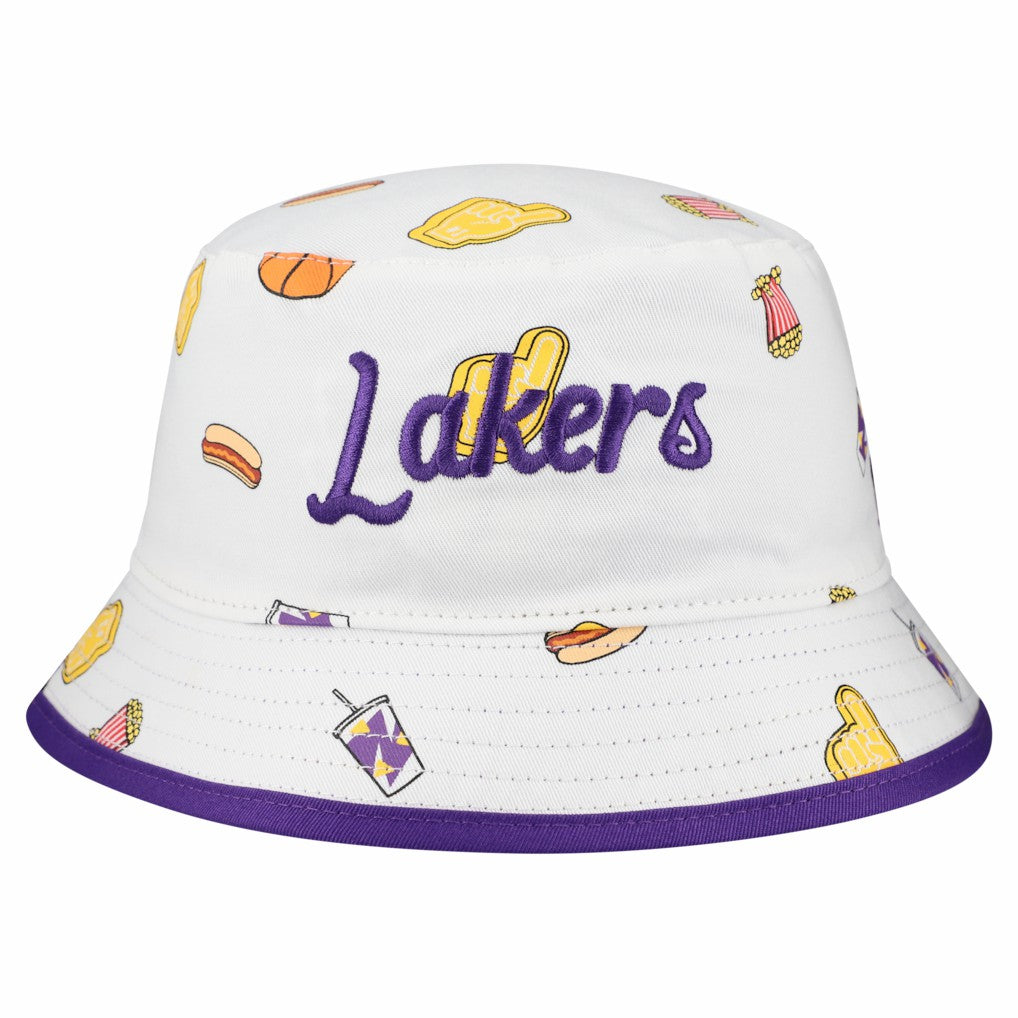 Los Angeles Lakers Team Cheer Reversible Bucket Hat - White discount