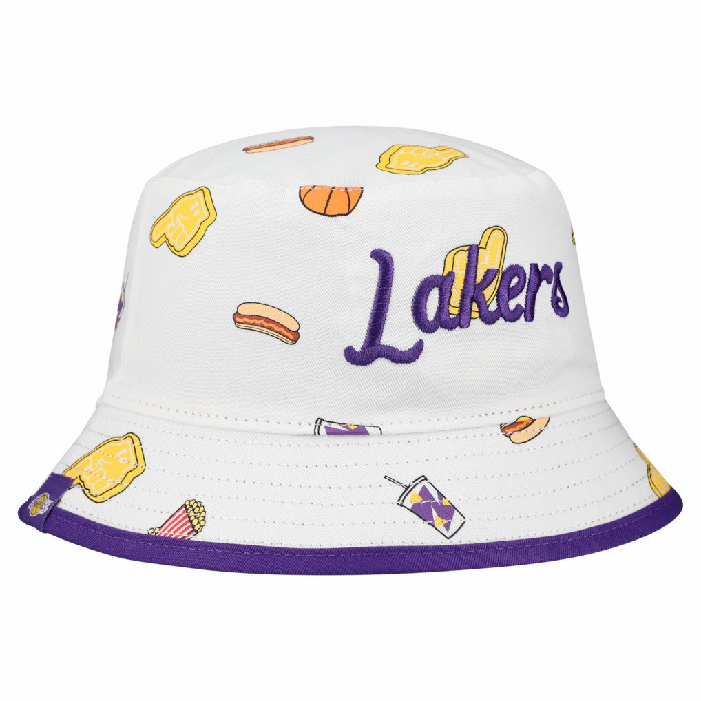 Los Angeles Lakers Team Cheer Reversible Bucket Hat - White discount