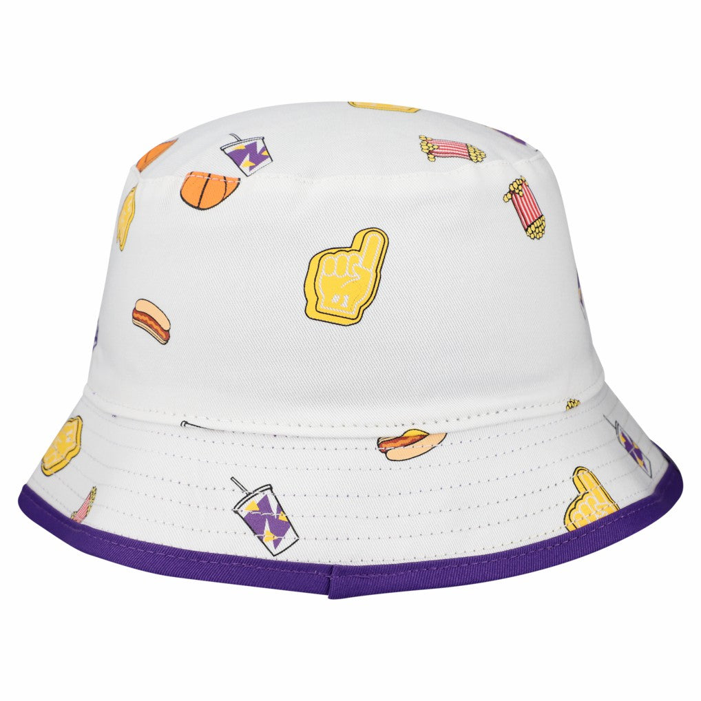 Los Angeles Lakers Team Cheer Reversible Bucket Hat - White discount