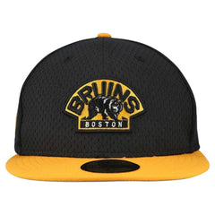 Boston Bruins New Era Mesh Crown Two-Tone 59FIFTY Fitted Hat - Black/Gold Hats